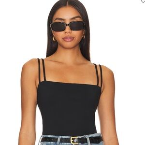 Double String Tank Top (Black) Size Medium